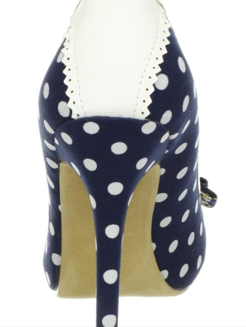Retro Polka Dot Heels Bow Detail Pin Up Style Pumps Size - Picture 5 of 5